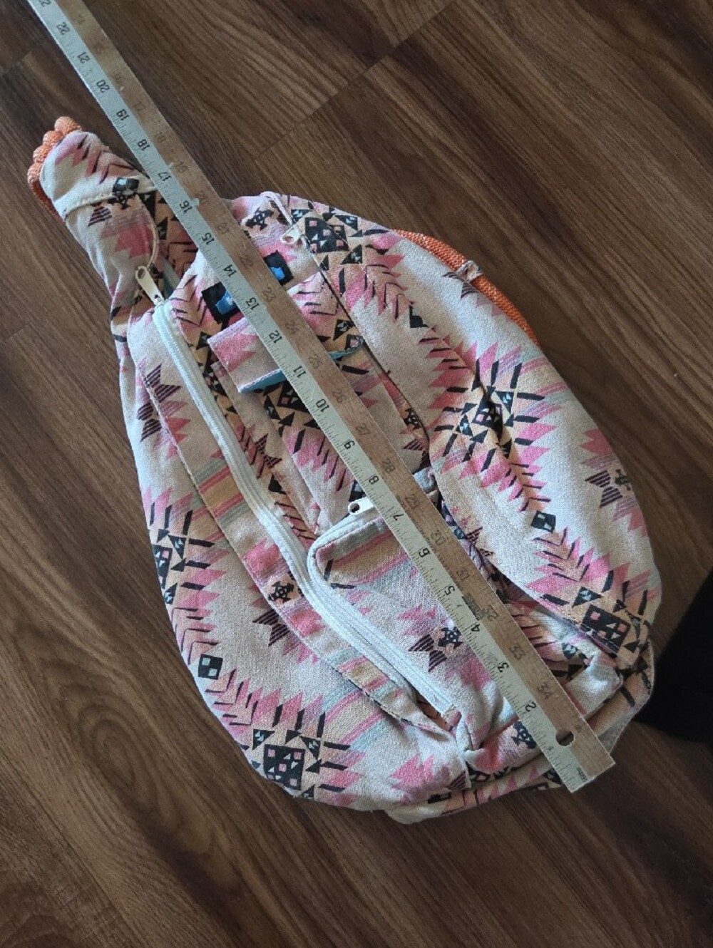 Kavu Pink Aztec Canvas Backpack with Blue Logo - Picture 6 of 6